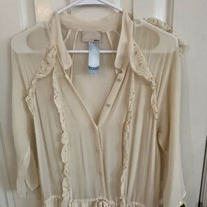 Wilfred Aritzia Le Fou sheer drop waist with gold specks nwt